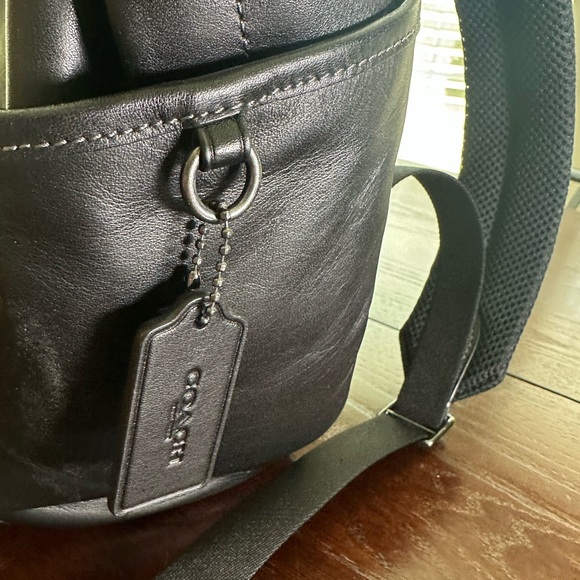 Coach Black Leather Backpack with Silver Hardware - Picture 1 of 9
